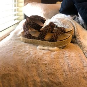Cheetah print platform sandals!